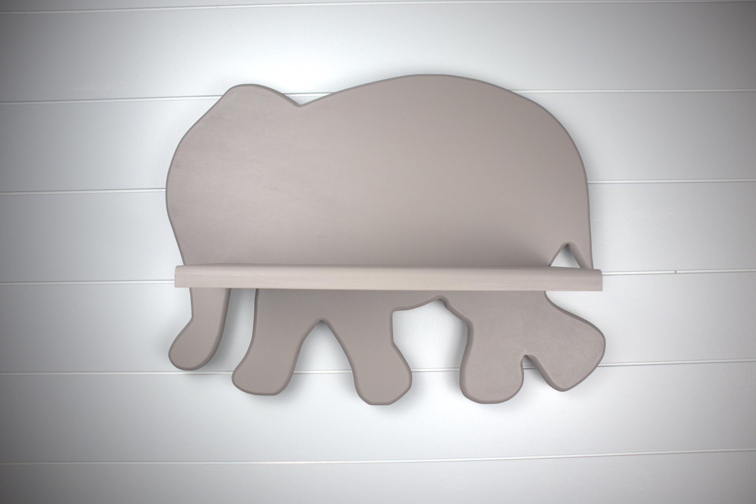 Hand Crafted Elephant Children's Shelf, MDF and Solid Wood Design
