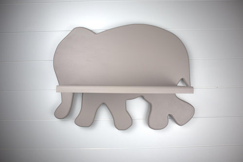 Hand Crafted Elephant Children's Shelf, MDF and Solid Wood Design