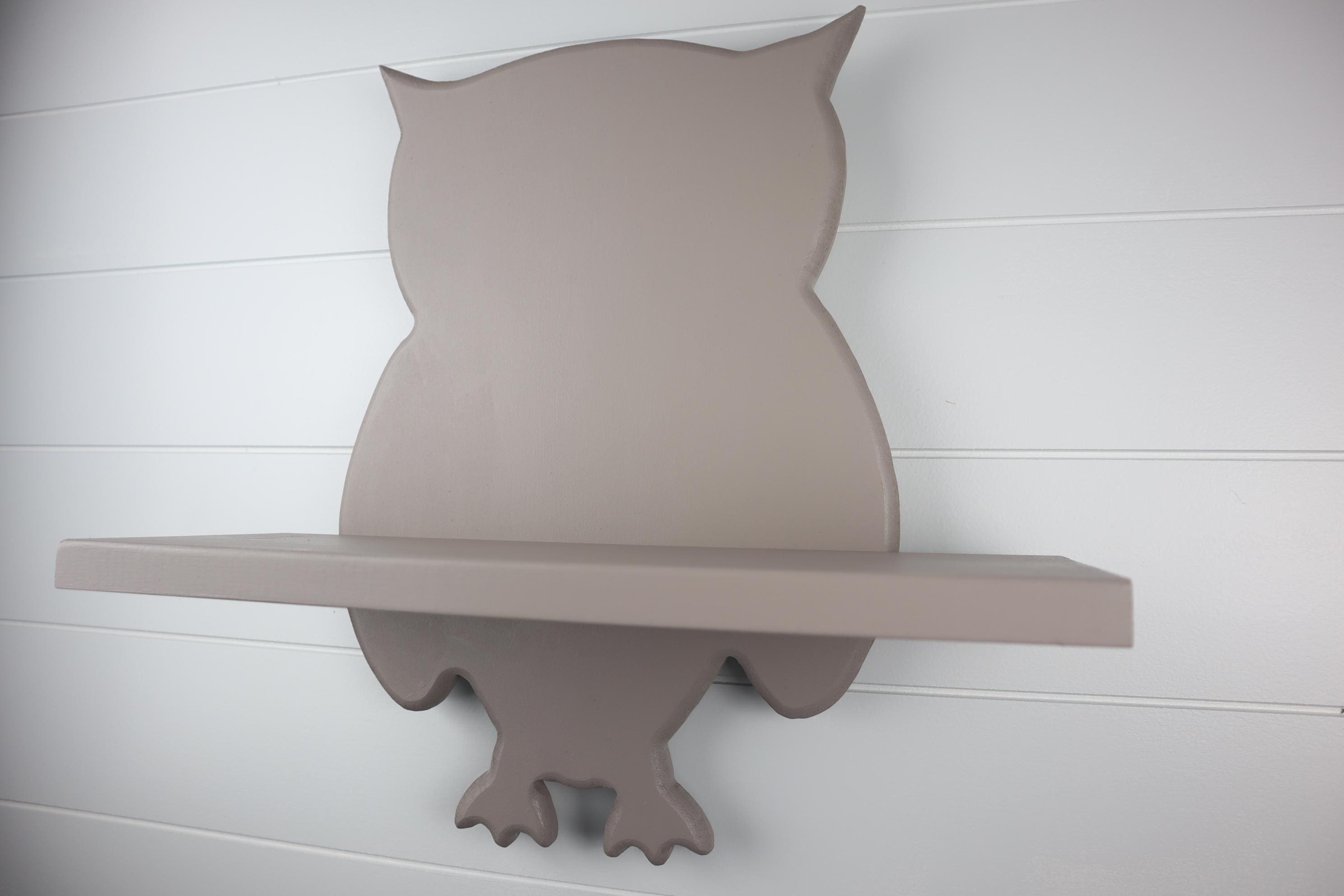Hand-Crafted Owl Shelf: MDF and Solid Wood Children's Decor