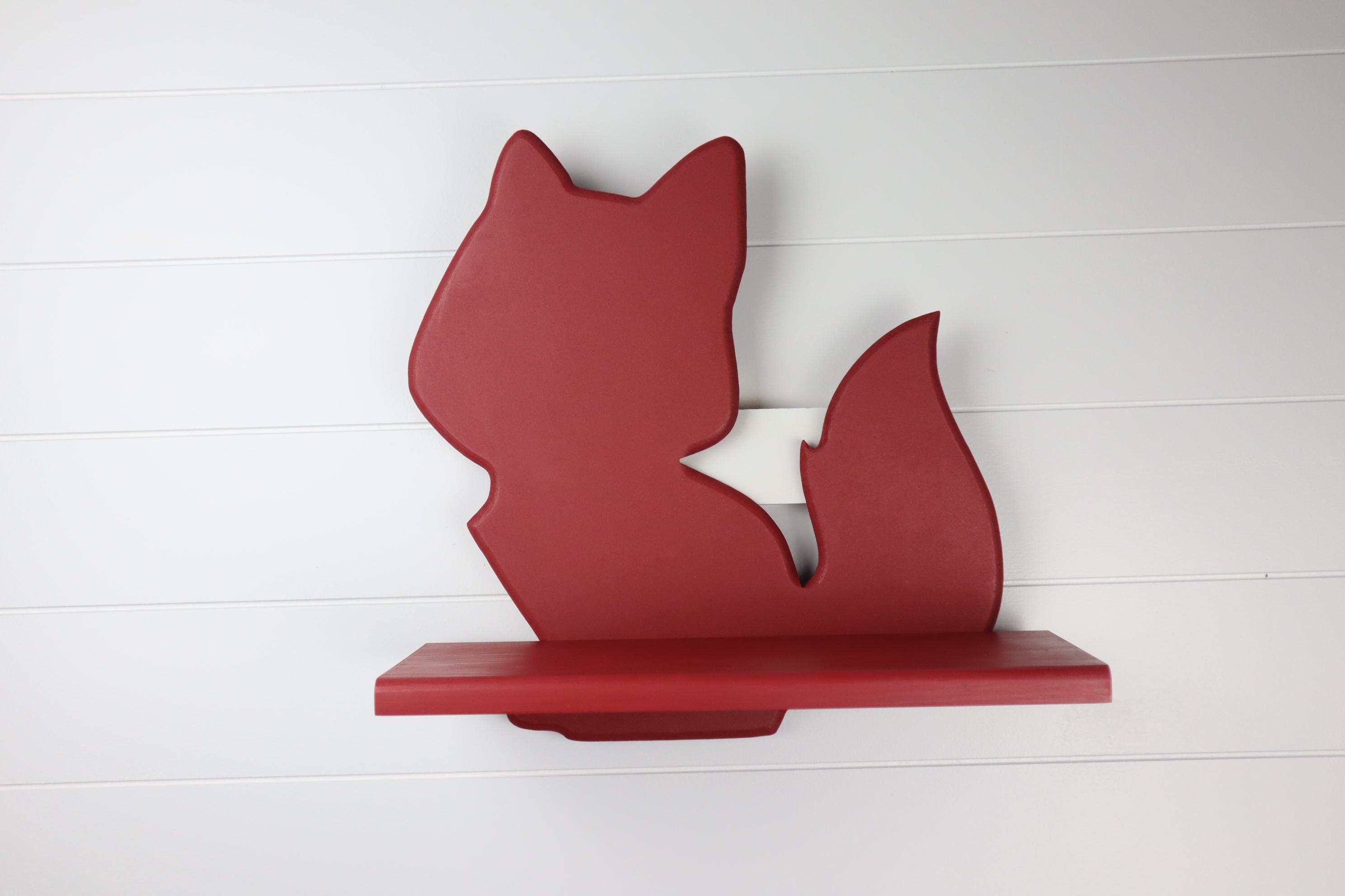 Hand-Crafted Fox Children's Shelf, MDF and Solid Wood Display Furniture