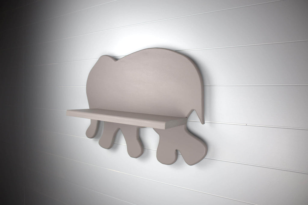 Hand Crafted Elephant Children's Shelf, MDF and Solid Wood Design