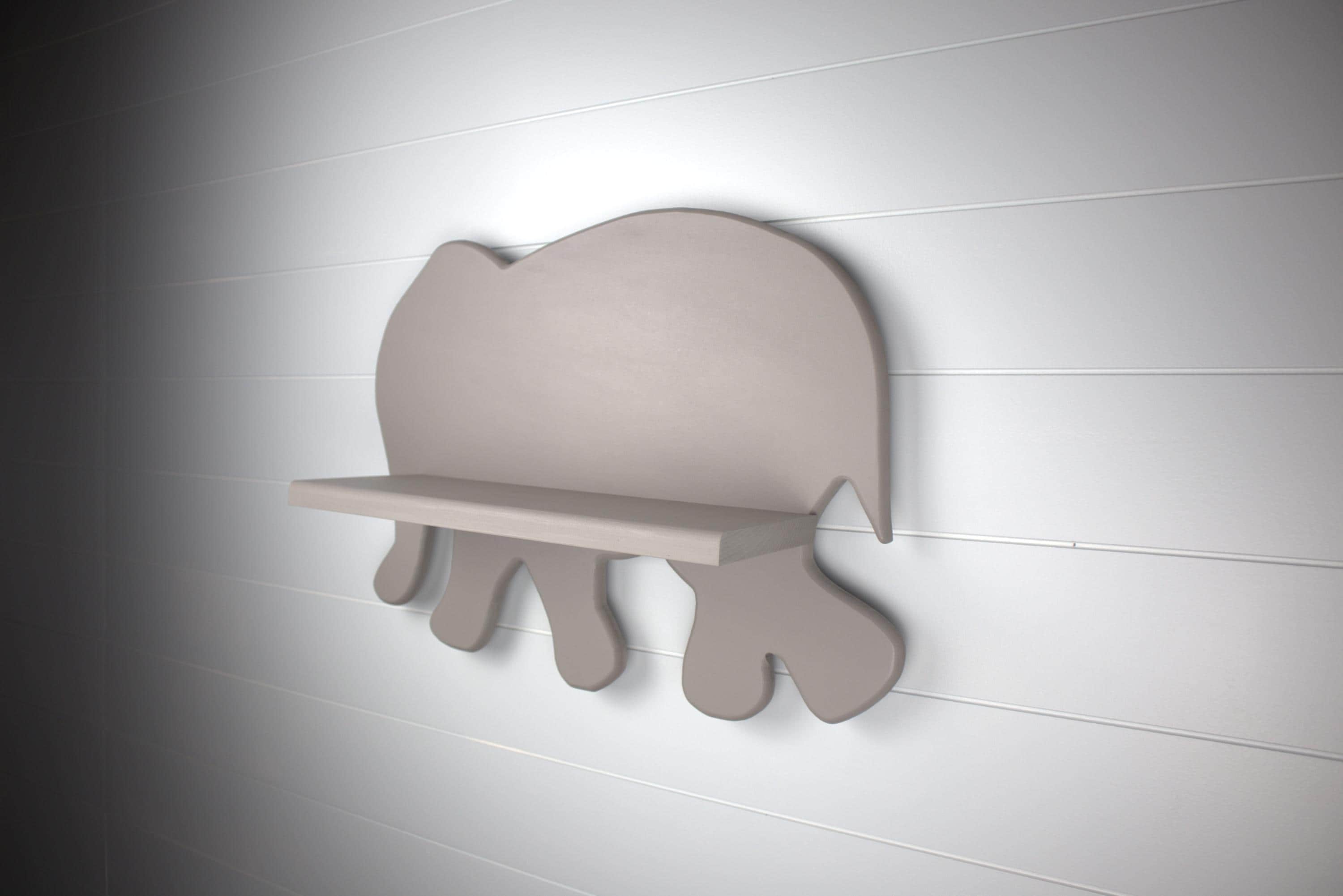 Hand Crafted Elephant Children's Shelf, MDF and Solid Wood Design