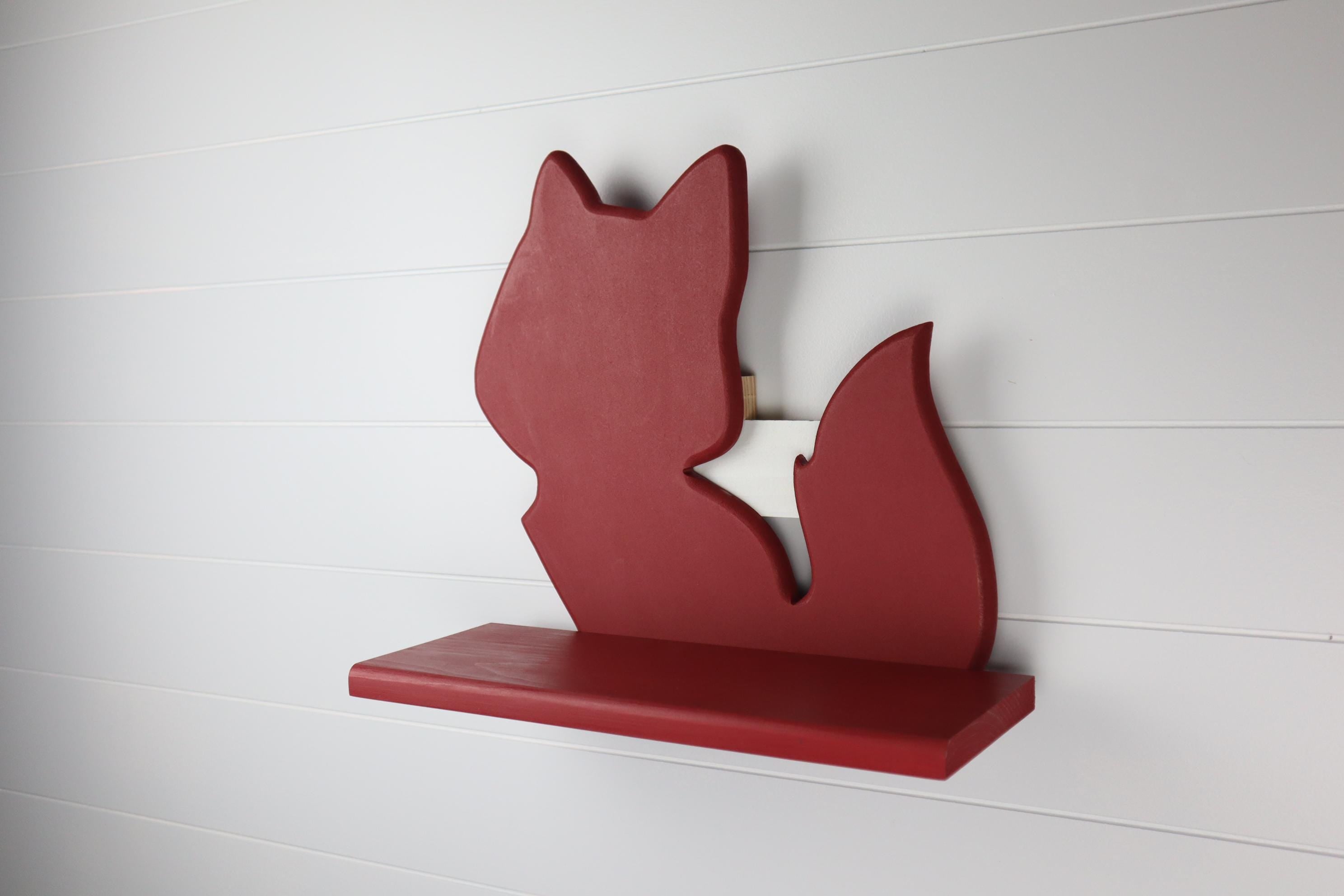 Hand-Crafted Fox Children's Shelf, MDF and Solid Wood Display Furniture