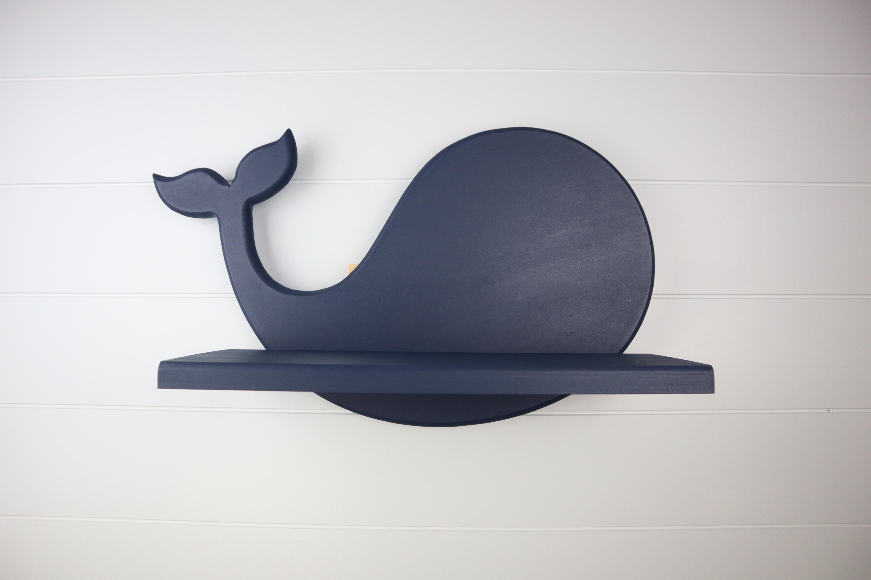 Hand-Crafted Whale Shelf for Children's Room, MDF and Solid Wood Construction