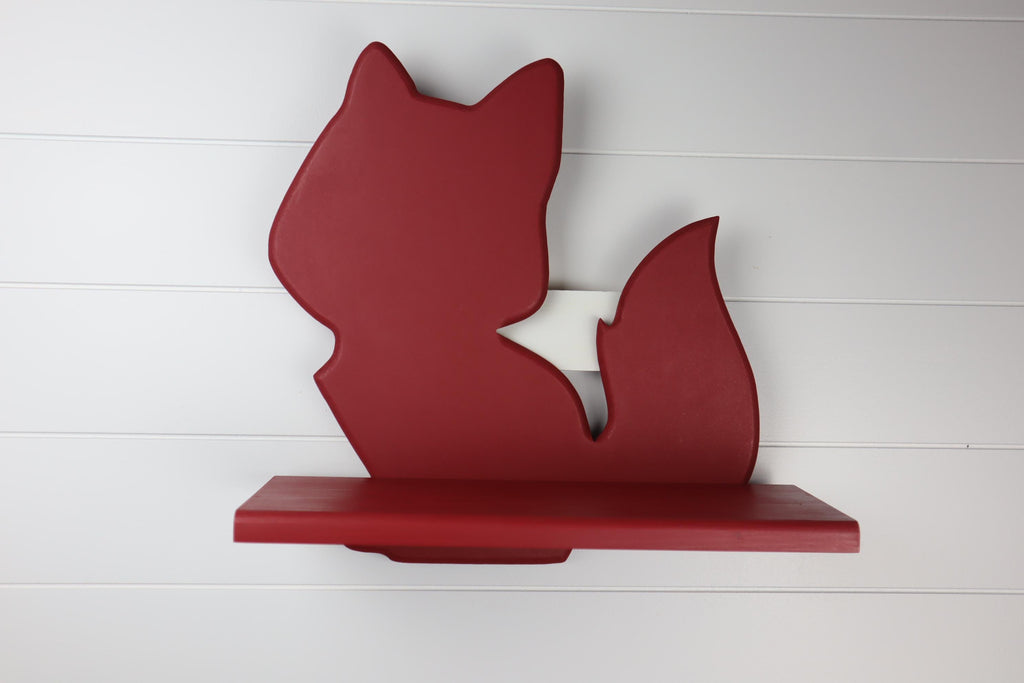 Hand-Crafted Fox Children's Shelf, MDF and Solid Wood Display Furniture