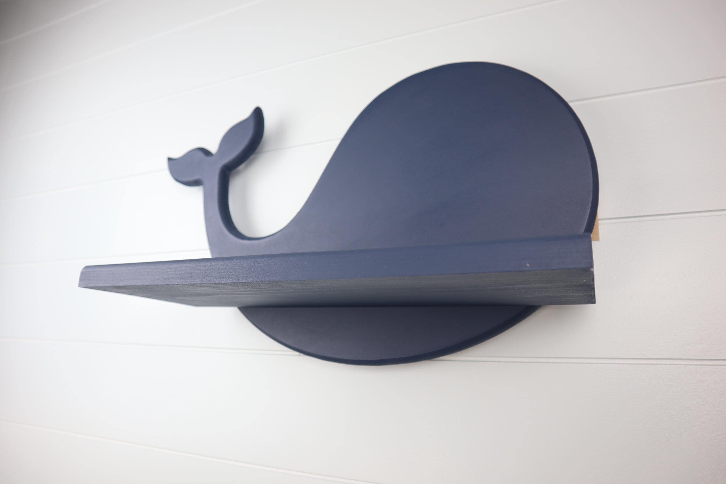 Hand-Crafted Whale Shelf for Children's Room, MDF and Solid Wood Construction
