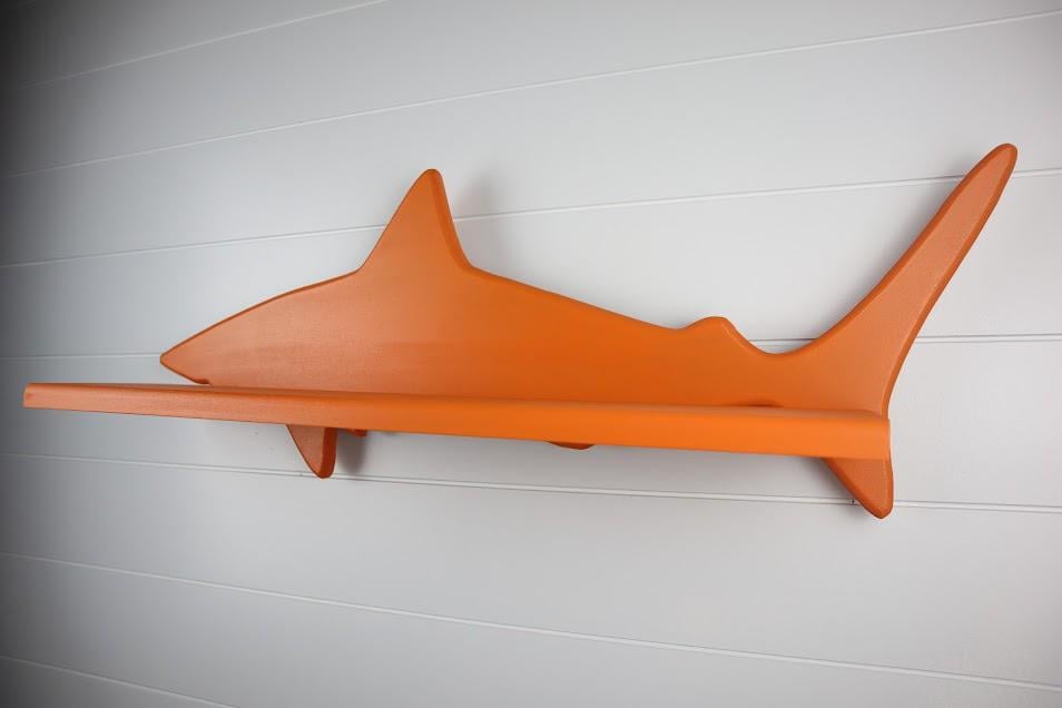 Hand-Crafted Shark Shelf for Children's Room, MDF and Solid Wood Storage