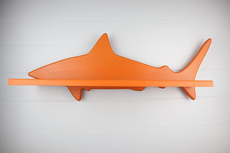 Hand-Crafted Shark Shelf for Children's Room, MDF and Solid Wood Storage