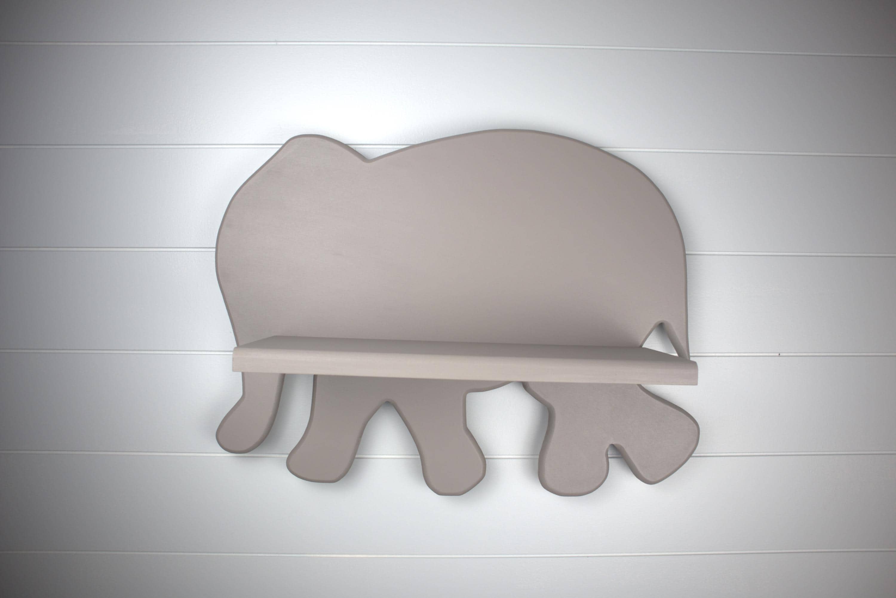 Hand Crafted Elephant Children's Shelf, MDF and Solid Wood Design