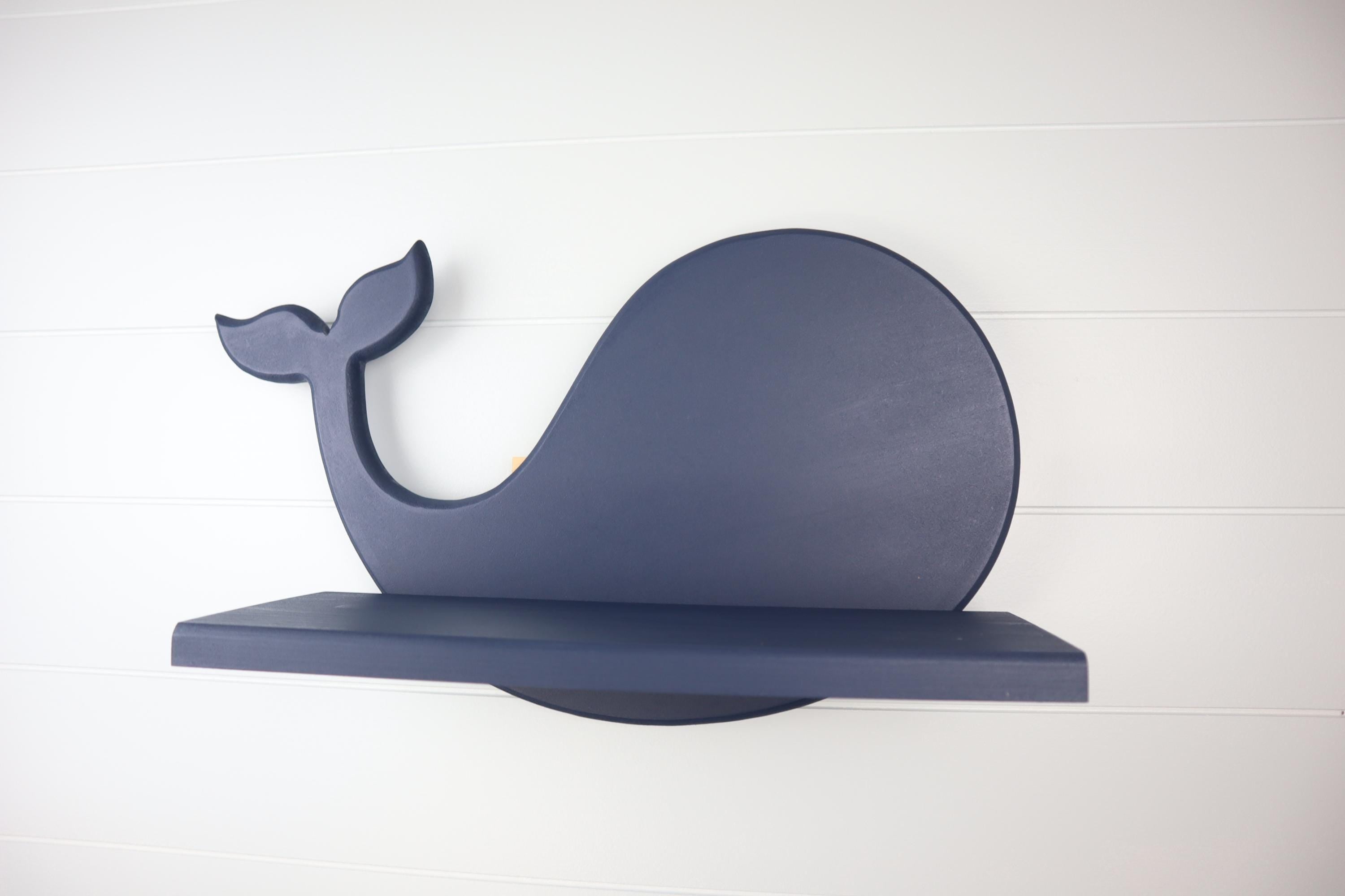 Hand-Crafted Whale Shelf for Children's Room, MDF and Solid Wood Construction