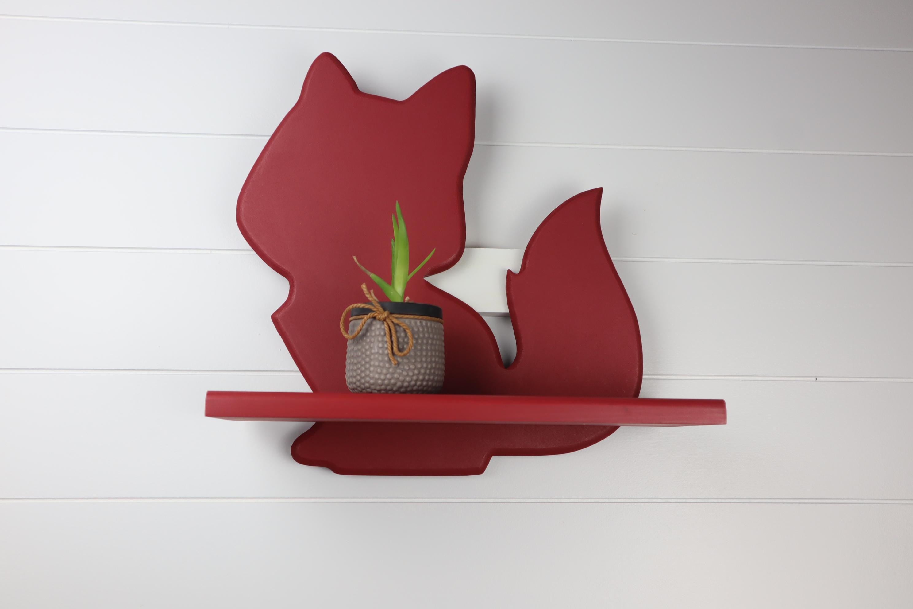 Hand-Crafted Fox Children's Shelf, MDF and Solid Wood Display Furniture